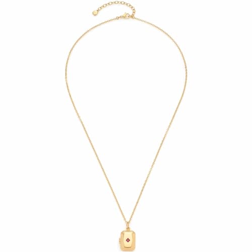 Leonardo Jewels Halskette Marlena Muttertags Special, Kette aus Edelstahl, goldfarbene Spiegel-Ankerkette, aufklappbarer Medaillon-Anhänger mit pinkem Glaskristal, 50-55 cm Länge, 023388 von Leonardo Jewels