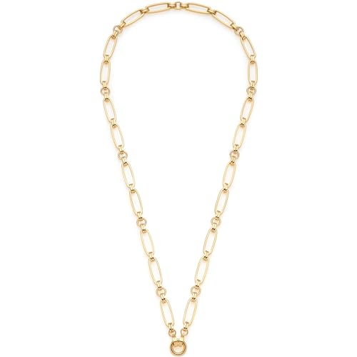 Leonardo Jewels Halskette Mathilde Clip&Mix, Kette aus Edelstahl mit Ring zum Anhängen von Charms, Länge 65 cm, massive Kettenglieder, goldfarben, Geschenk für Frauen, 024266 von Leonardo Jewels