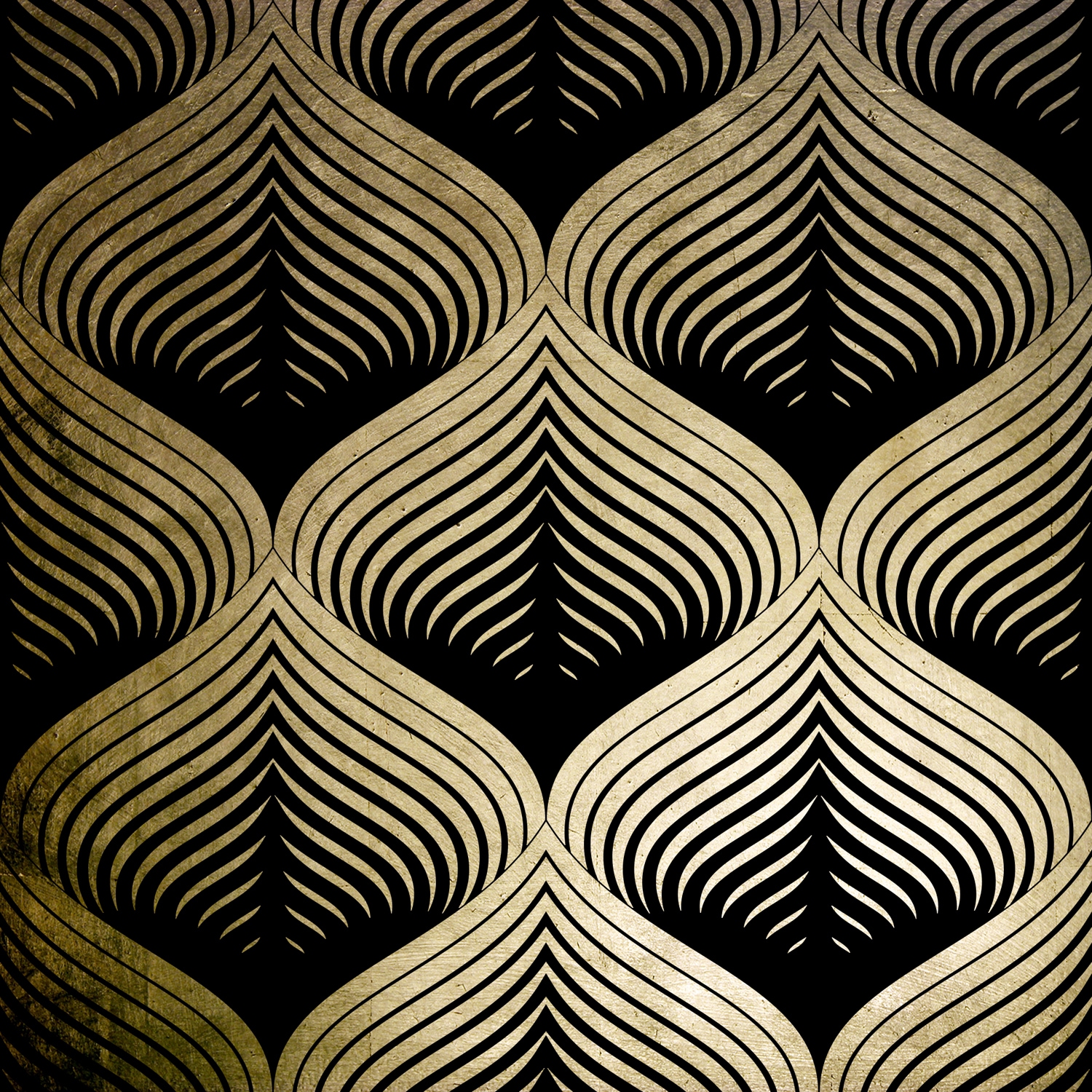 Leonique Acrylglasbild "Blätter - Acrylbilder mit Blattgold veredelt", Blätter, (1 St.), Goldveredelung, Handgearbeitet, Gerahmt, Edel von Leonique