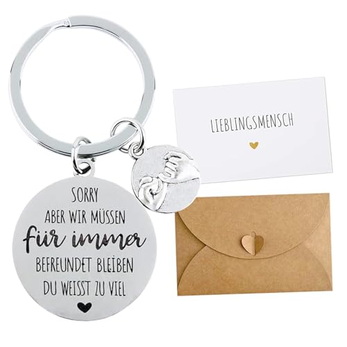 Geschenk Freundin Geburtstag, Schlüsselanhänger für Die Freundin mit Grußkarte und Umschlag, Geschenk Beste Freundin Geburtstag Abschiedsgeschenk Freundschaftsgeschenke Freundin Geschenk (Silber) Geschenk Freundin Geburtstag, Schlüsselanhänger für Die Freundin mit Grußkarte und Umschlag, Geschenk Beste Freundin Geburtstag Abschiedsgeschenk Freundschaftsgeschenke Freundin Geschenk (Silber) von Leonshco