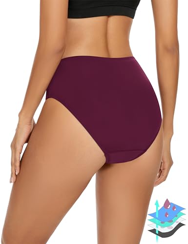 Leovqn Period Bademode, auslaufsicher, Menstruations-Bikini, wasserdichte Unterseite, UPF 72+, Schwimmkurz, Leichter Durchfluss – Teenager, Mädchen, Damen, Violett, S von Leovqn