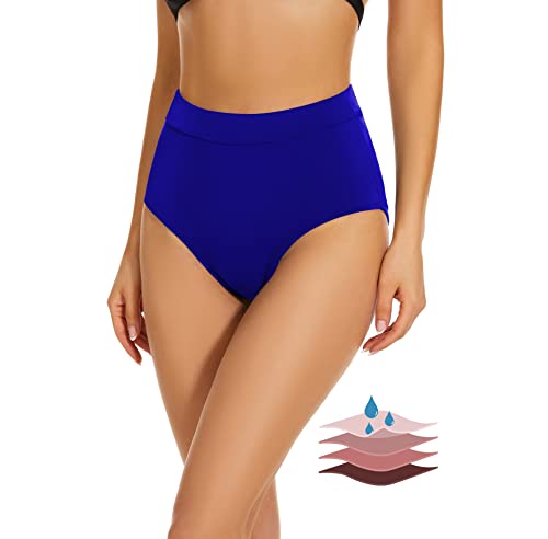 Leovqn Perioden Bikinihosen UPF 50+ Wasserdicht Badeshorts Lichtfluss Perioden Bademode für Damen Mädchen Teens, Blau, L von Leovqn