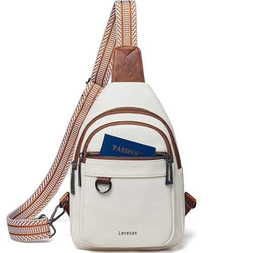 Leresas Schultertasche für Damen und Herren, Umhängetasche, Geldbörse, Kunstleder, trendige Bauchtasche, Gürteltasche, Wandern, Reisen, Anti-Diebstahl, 5-beige, Lässige Reisetasche von Leresas