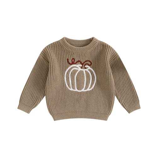 Lerrita Baby Halloween Strickpullover Baby Jungen Mädchen Buchstaben/Geist/Kürbis Stickerei Strickpullover Herbst Winter Strickwaren Halloween Kürbis Pullover My First Halloween Outfit Lerrita Baby Halloween Strickpullover Baby Jungen Mädchen Buchstaben/Geist/Kürbis Stickerei Strickpullover Herbst Winter Strickwaren Halloween Kürbis Pullover My First Halloween Outfit von Lerrita