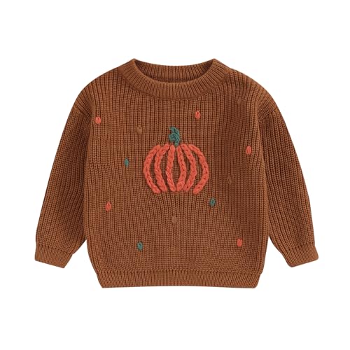 Lerrita Baby Halloween Strickpullover Baby Jungen Mädchen Buchstaben/Geist/Kürbis Stickerei Strickpullover Herbst Winter Strickwaren Halloween Kürbis Pullover My First Halloween Outfit Lerrita Baby Halloween Strickpullover Baby Jungen Mädchen Buchstaben/Geist/Kürbis Stickerei Strickpullover Herbst Winter Strickwaren Halloween Kürbis Pullover My First Halloween Outfit von Lerrita