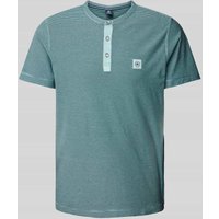 Lerros T-Shirt mit Serafino-Ausschnitt in Blau, Größe XXL von Lerros