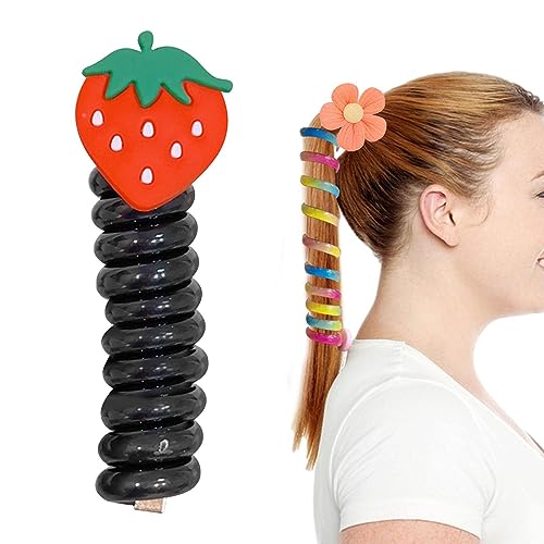 Spulen-Haargummis,Telefondraht-Haargummis für Mädchen | Stilvolle und wasserfeste Haargummis, Twisty-Haargummi, transparente Spiral-Haargummis, Haar-Accessoires für Kinder Leryveo von leryveo