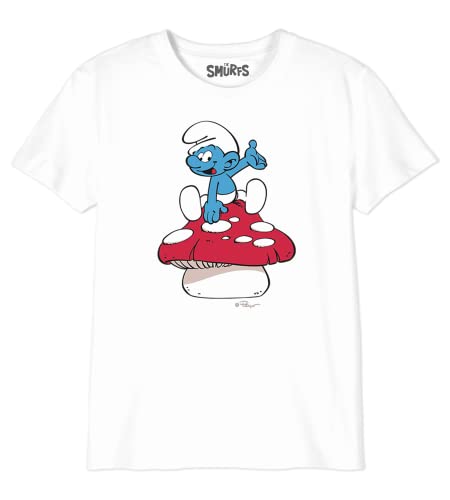 Les Schtroumpfs Jungen Bosmurfts026 T-Shirt, weiß, 8 Jahre von Les Schtroumpfs