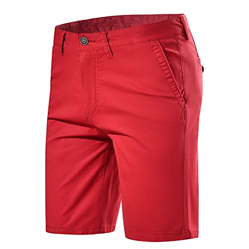 Les umes Shorts Klassische Bermuda Chino Herren Stretch Bequem Ohne Kneifen Angepasster Schnitt Shorts Sho001Re34 von Les umes