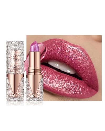 Glitter Lippenstift, Metallic Shimmer Lipgloss, Diamond Shiny Matte Lipstick, Long Lasting Waterproof Non-stick Cup Tinted Lip Balm, High Pigment Sparkly Silky Lip Stain, Make up Gift for Women - 03 Glitter Lippenstift, Metallic Shimmer Lipgloss, Diamond Shiny Matte Lipstick, Long Lasting Waterproof Non-stick Cup Tinted Lip Balm, High Pigment Sparkly Silky Lip Stain, Make up Gift for Women - 03 von Lestpola