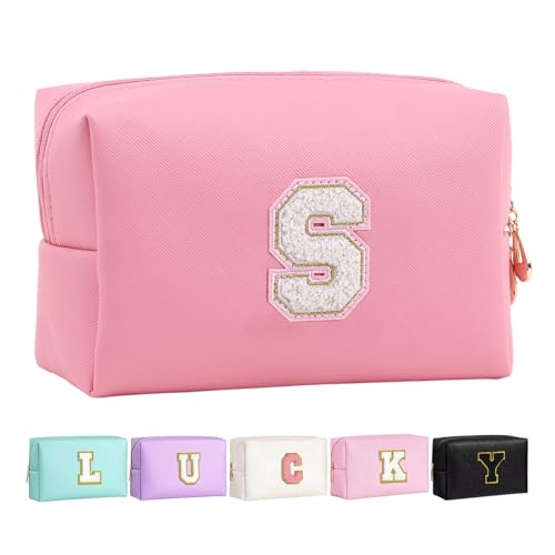 Make-up-Tasche für Mädchen und Frauen, personalisierte Initialen-Make-up-Tasche, wasserdicht, PU-Leder, Reißverschluss, Reise-Organizer, Kulturbeutel, Kosmetiktasche, Make-up-Tasche, Make-up-Tasche für Mädchen und Frauen, personalisierte Initialen-Make-up-Tasche, wasserdicht, PU-Leder, Reißverschluss, Reise-Organizer, Kulturbeutel, Kosmetiktasche, Make-up-Tasche, von Letoileite