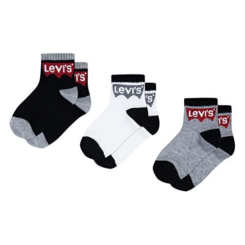 Levi's Kids BATWING MID CUT 3PK 0078 Socken - Jungen Black 5-7 von Levi's