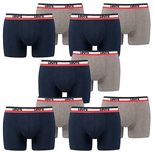 10 er Pack Levis Boxer Brief Boxershorts Men Herren Unterhose Pant Unterwäsche, Farbe:198 - Dress Blues, Bekleidungsgröße:XL von Levi's