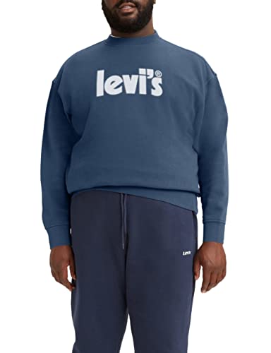 Levi's Herren Big & Tall Relaxed Graphic Crew Sweatshirt,Poster Logo - Sunset Blue, XXL von Levi's