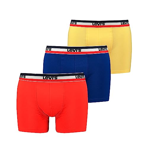 Levi's Herren Boxer, red/Blue/Yellow, M (3er Pack) von LEVIS