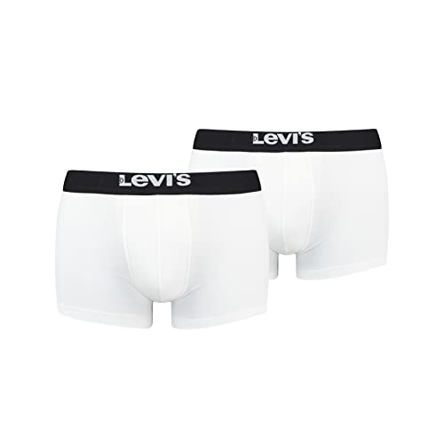 Levi's Herren Trunk Unterwäsche, Weiß/Schwarz, S (2er Pack) von LEVIS