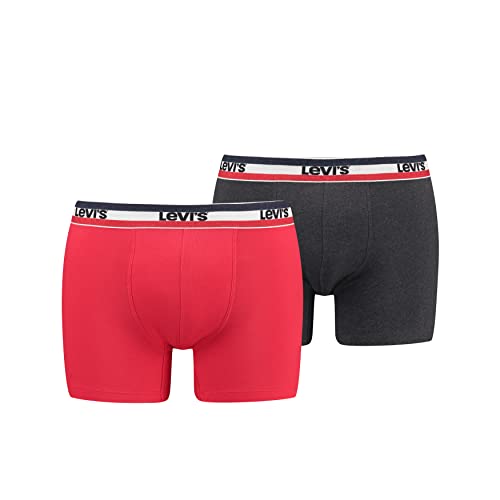 Levi's Herren Boxer Unterwäsche, Rot/Schwarz, S (2er Pack) von LEVIS