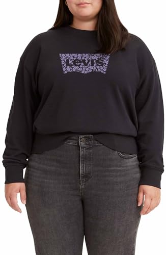 Levi's Damen Plus Size Graphic Standard Crew Sweatshirt, Riley Floral Bw Caviar, 2XL von Levi's