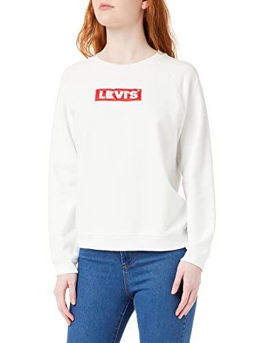 Levi's Damen Relaxed Graphic Crew Sweatshirt Box Tab White+ (Weiß) L von Levi's