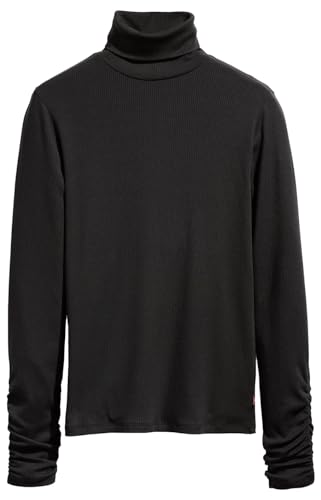 Levi's Damen Rusched Turtleneck Top, Caviar, M von Levi's