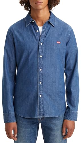 Levi's Herren LS Battery Housemark Shirt Slim , Lyon Battery Hm, Blau, M von Levi's