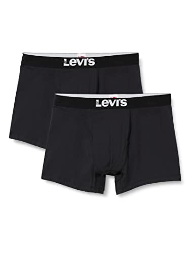 Levi's Herren Solid Basic Boxers Boxer-Shorts, Jet Schwarz, L von Levi's