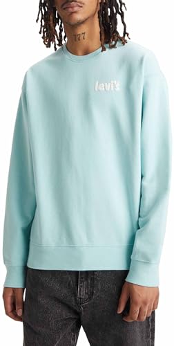 Levi's Herren Relaxd Graphic Crew , Poster Logo Chest Pastel Turquoise, Grün, XXL von Levi's