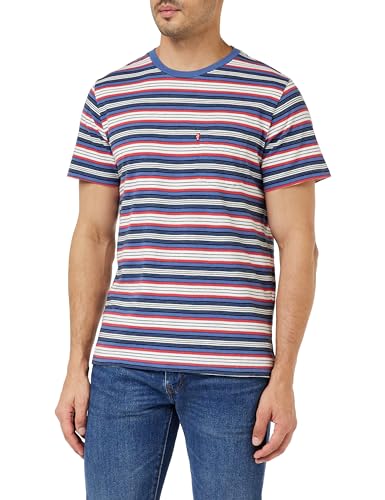 Levi's Herren Short Sleeve Classic Pocket Non Graphic TEES, West Wind Stripe Jal, S EU von Levi's