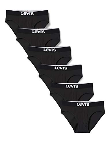 Levi's Herren Levi's Men's Solid Basic Brief (6 pack) Briefs, Schwarz, S von Levi's