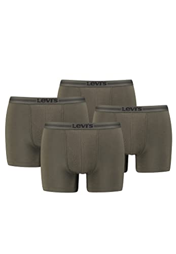 Levi's Tencel Herren Unterwäsche Retroshorts Boxershorts 4er Pack, Farbe:Khaki, Bekleidungsgröße:L von Levi's