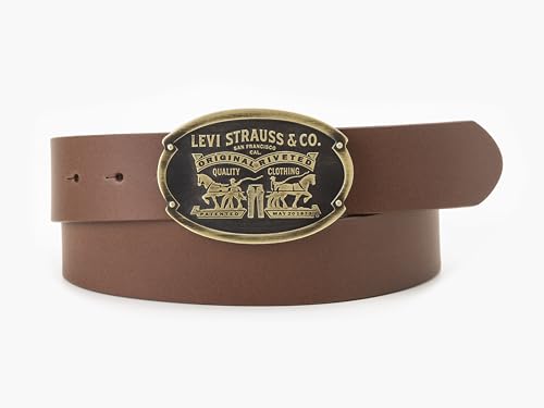 Levi's Unisex Billy Plakette Belt, Medium Brown, 75 cm von Levi's