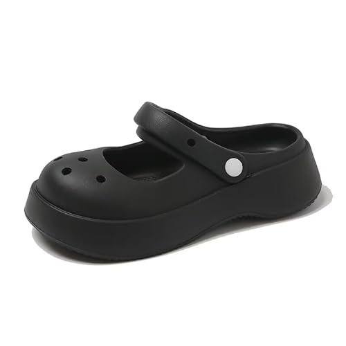 Lewhosy Damen Clogs Gartenclog Gartenschuhe Schuh Pantolette leicht Hausschuh Sandalen Schwarz-36 von Lewhosy