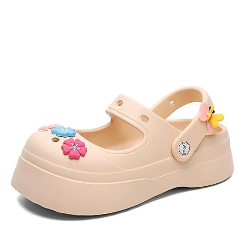 Lewhosy Damen Clogs Sommer Gartenschuhe leicht Gartenclog Hausschuh Blumenmuster rosa-35 von Lewhosy