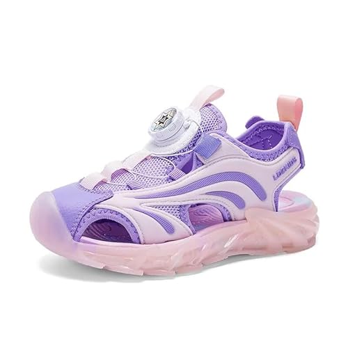 Lewhosy Jungen Mädchen Sandalen Kinder Geschlossene Sandalen Trekking Wandern Outdoor Atmungsaktiv Sommerschuhe Zehe Sandalen EU28-39 (L2318-rosa-28) von Lewhosy