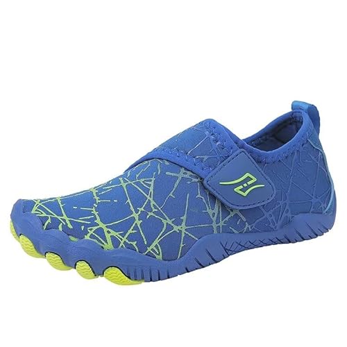 Lewhosy Kinder Barfußschuhe Schnell Trocknend Badeschuhe Wasserschuhe Schwimmschuhe für Jungen Mädchen(L616-Blau-27) von Lewhosy