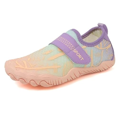 Lewhosy Kinder Barfußschuhe Schnell Trocknend Badeschuhe Wasserschuhe Schwimmschuhe für Jungen Mädchen(L618-Aprikose-28) von Lewhosy