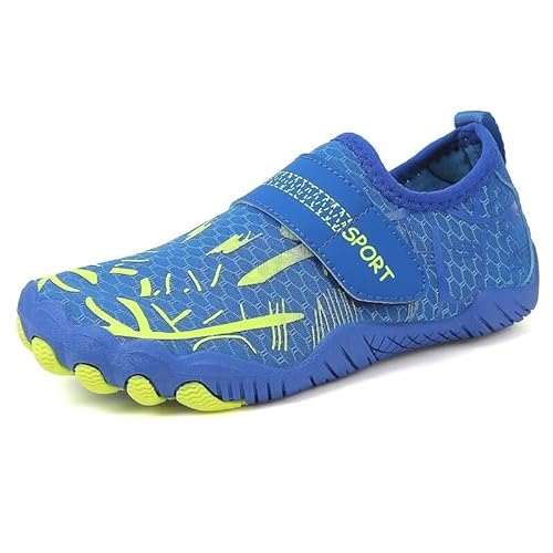 Lewhosy Kinder Barfußschuhe Schnell Trocknend Badeschuhe Wasserschuhe Schwimmschuhe für Jungen Mädchen(L618-Blau-26) von Lewhosy