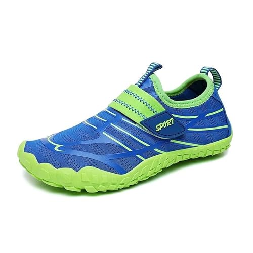 Lewhosy Kinder Barfußschuhe Schnell Trocknend Badeschuhe Wasserschuhe Schwimmschuhe für Jungen Mädchen(W-23-Blau-28) von Lewhosy