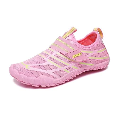 Lewhosy Kinder Barfußschuhe Schnell Trocknend Badeschuhe Wasserschuhe Schwimmschuhe für Jungen Mädchen(W-23-Rosa-29) von Lewhosy