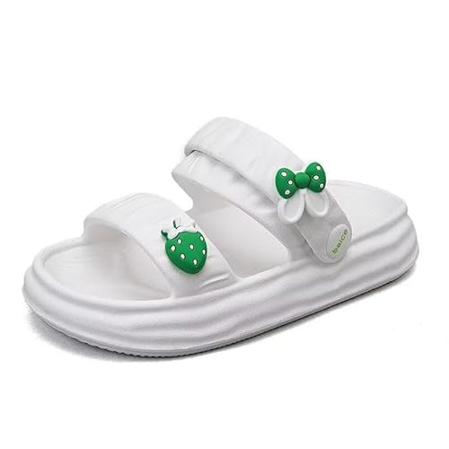 Lewhosy Kinder Gartenschuhe Mädchen Clogs Sommer Pantoletten Badeschuhe Hausschuhe Strand Sandalen Weiß-32/33 von Lewhosy