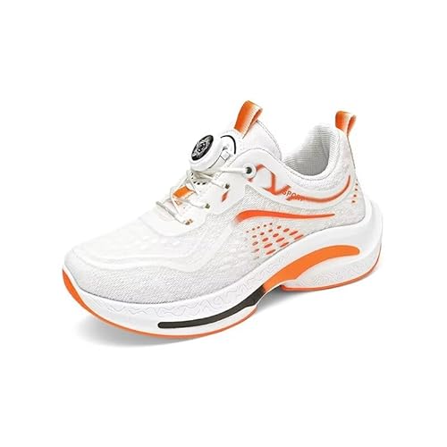 Lewhosy Kinderschuhe Atmungsaktiv Sportschuhe Jungen Leicht Hallenschuhe Mädchen Turnschuhe Outdoor Laufschuhe Sneakers(D-Weiß orange,35) von Lewhosy