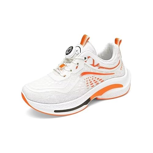 Lewhosy Kinderschuhe Atmungsaktiv Sportschuhe Jungen Leicht Hallenschuhe Mädchen Turnschuhe Outdoor Laufschuhe Sneakers(D-Weiß orange,36) von Lewhosy