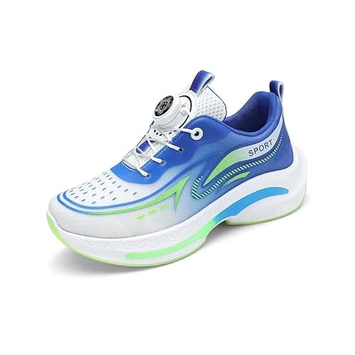 Lewhosy Kinderschuhe Atmungsaktiv Sportschuhe Jungen Leicht Hallenschuhe Mädchen Turnschuhe Outdoor Laufschuhe Sneakers(E-Weiß Blau,33) von Lewhosy