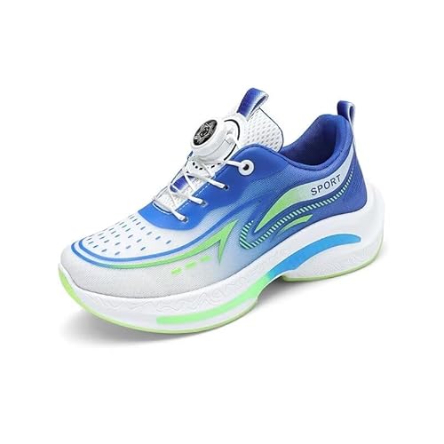 Lewhosy Kinderschuhe Atmungsaktiv Sportschuhe Jungen Leicht Hallenschuhe Mädchen Turnschuhe Outdoor Laufschuhe Sneakers(E-Weiß Blau,37) von Lewhosy