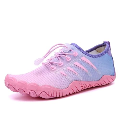 Lewhosy Unisex Barfußschuhe Herren Damen Wasserchuhe Schnell Trocknend Badeschuhe Aquaschuhe Strandschuhe Fitnessschuhe(A806-Rosa-35) von Lewhosy