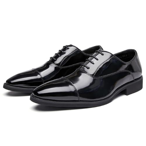 Freizeitschuhe for Herren, bequeme Business-Lederschuhe for Herren, lässige All-Match-Freizeitschuhe aus Leder for Herren, for formelle Anlässe, Arbeit, Outdoor und Alltag ( Color : Black , Size : 45 von Lfzhjzc