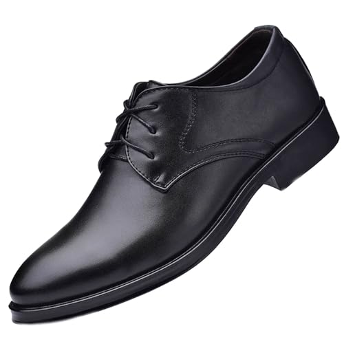 Lederschuh, bequeme, atmungsaktive Herren-Freizeit-Lederschuhe, lässige All-Match-Business-Herren-Slip-On-Schuhe, for Business, Hochzeit, Wiedersehen, Party usw ( Color : Black Thick , Size : 41 EU ) von Lfzhjzc