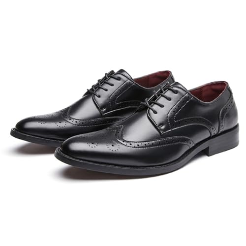 Lfzhjzc Anzugschuhe for Herren, bequemer Freizeitschuh aus Leder, Business-Herren-Freizeitschuhe aus Leder, geeignet for feierliche und formelle Anlässe (Color : Black, Size : 38 EU) von Lfzhjzc