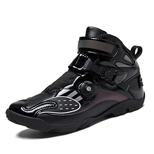 Lfzhjzc Herren Damen Motorradstiefel, Glow At Night Motorradschuh, Paar atmungsaktive rutschfeste Motorradreitstiefel, Geschenke für Biker (Color : Black, Size : 36 EU) von Lfzhjzc