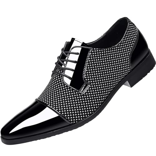 Lfzhjzc Herren-Lederschuhe – Klassische und langlebige Leder-Herrenschuhe (Color : Black White, Size : 45 EU) von Lfzhjzc